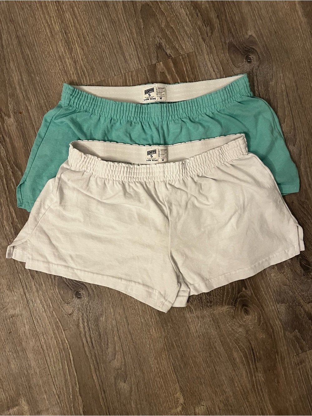 (2) Soffe Women's Athletic Shorts - White & Mint
